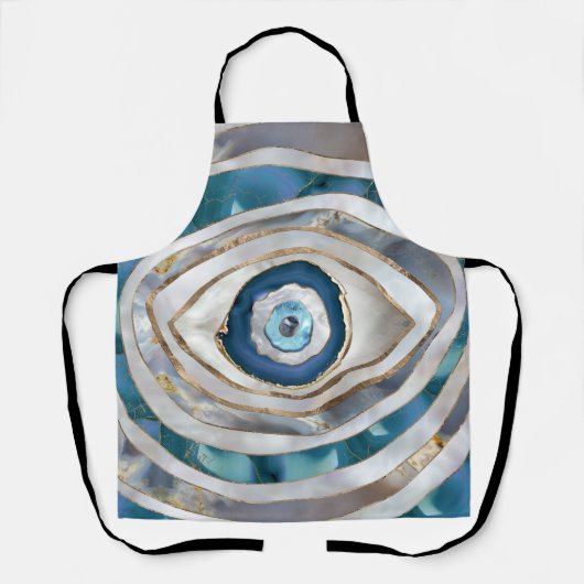 Evil Eye Mineral質感と金ゴールド エプロン (正面)