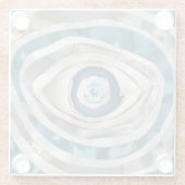 Evil Eye Mineral質感と金ゴールド ガラスコースター (裏面)