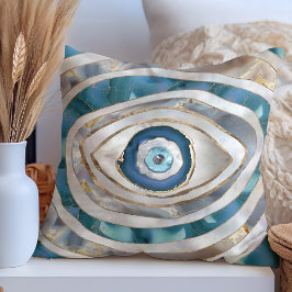 Evil Eye Mineral質感と金ゴールド クッション