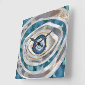 Evil Eye Mineral質感と金ゴールド スクエア壁時計 (傾斜)