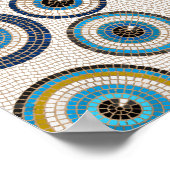 Evil Eye Mosaic Tile Pattern ポスター (角)