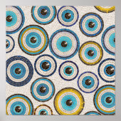 Evil Eye Mosaic Tile Pattern ポスター (正面)