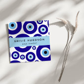 Evil Eye Pattern, Greek Eye, Nazar, Yoga Teacher スクエア名刺