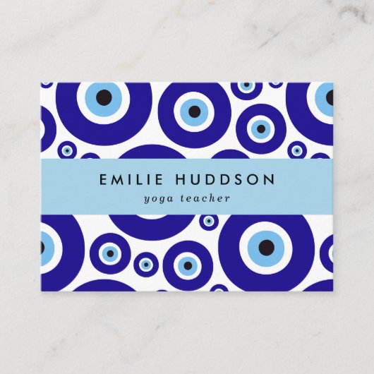 Evil Eye Pattern, Greek Eye, Nazar, Yoga Teacher 名刺 (正面)