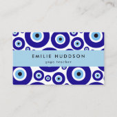 Evil Eye Pattern, Greek Eye, Nazar, Yoga Teacher 名刺 (正面)