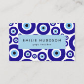 Evil Eye Pattern, Greek Eye, Nazar, Yoga Teacher 名刺 (正面)