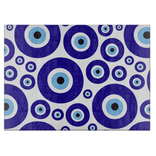 Evil Eye Pattern, Greek Eye, Turkish Eye, Nazar カッティングボード (正面)