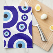 Evil Eye Pattern, Greek Eye, Turkish Eye, Nazar キッチンタオル (四つ折り)