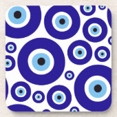 Evil Eye Pattern, Greek Eye, Turkish Eye, Nazar コースター (正面)