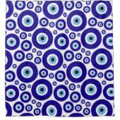 Evil Eye Pattern, Greek Eye, Turkish Eye, Nazar シャワーカーテン (正面)