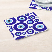 Evil Eye Pattern, Greek Eye, Turkish Eye, Nazar スクエアペーパーコースター (アングル)