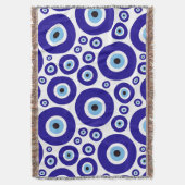 Evil Eye Pattern, Greek Eye, Turkish Eye, Nazar スローブランケット (正面縦)