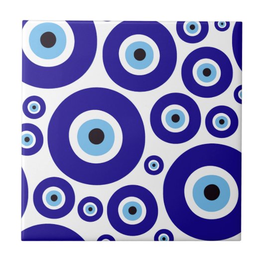 Evil Eye Pattern, Greek Eye, Turkish Eye, Nazar タイル (正面)