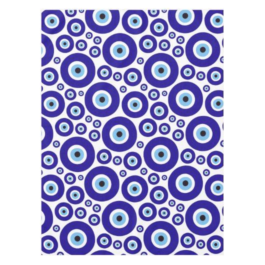 Evil Eye Pattern, Greek Eye, Turkish Eye, Nazar テーブルクロス (正面)