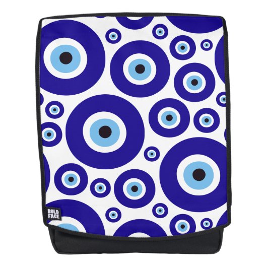 Evil Eye Pattern, Greek Eye, Turkish Eye, Nazar バックパック (正面)