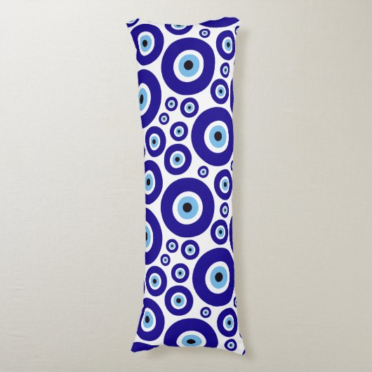 Evil Eye Pattern, Greek Eye, Turkish Eye, Nazar ボディピロー (正面縦)
