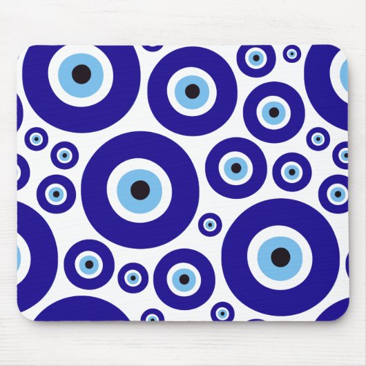 Evil Eye Pattern, Greek Eye, Turkish Eye, Nazar マウスパッド (正面)