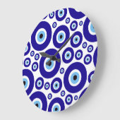 Evil Eye Pattern, Greek Eye, Turkish Eye, Nazar ラージ壁時計 (傾斜)