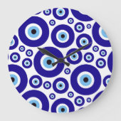 Evil Eye Pattern, Greek Eye, Turkish Eye, Nazar ラージ壁時計 (正面)