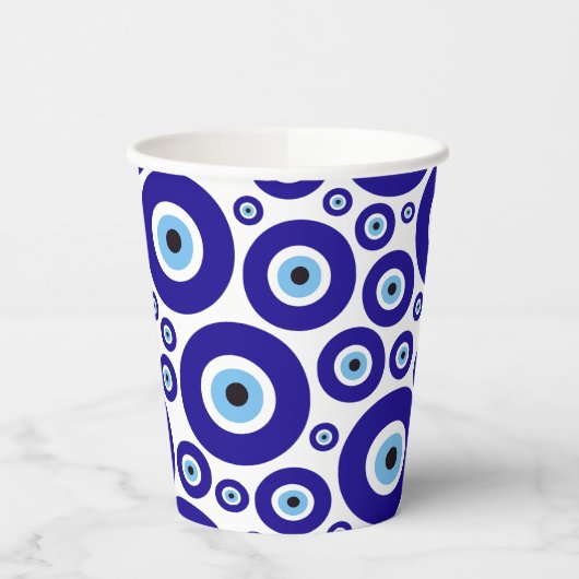 Evil Eye Pattern, Greek Eye, Turkish Eye, Nazar 紙コップ (左)