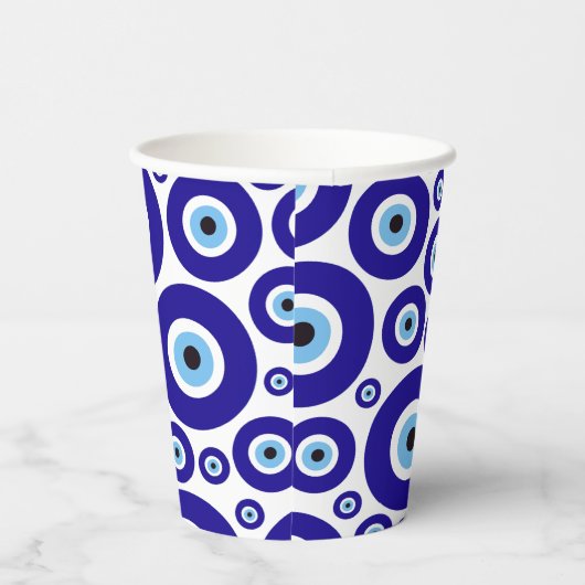 Evil Eye Pattern, Greek Eye, Turkish Eye, Nazar 紙コップ (右)