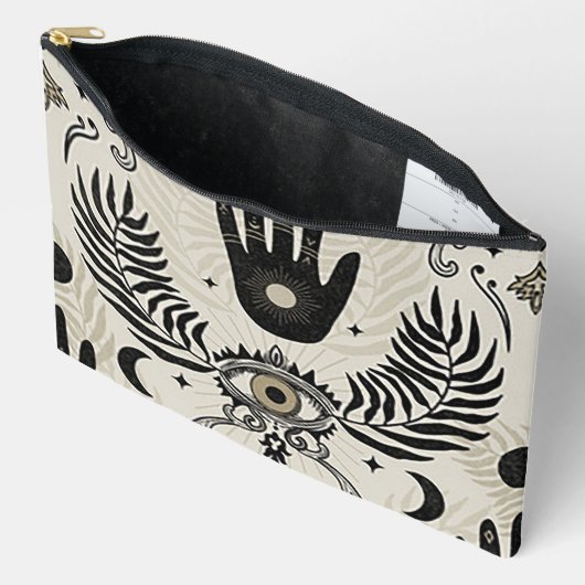 Evil Eye Print Cosmetic Bag アクセサリーポーチ (見開き)