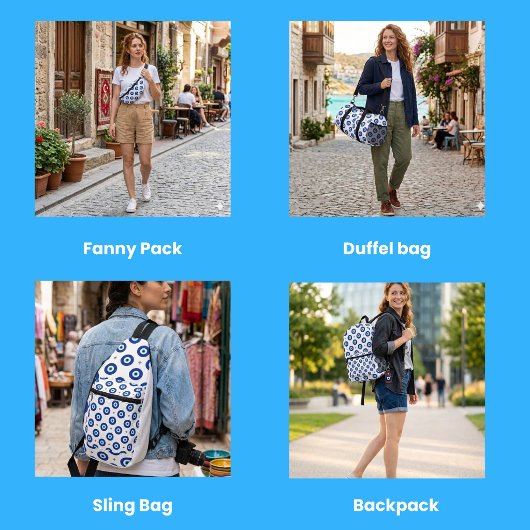 Evil Eye Protection Turkish Geometric Pattern アクセサリーポーチ