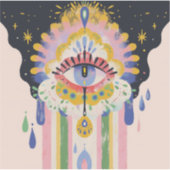Evil Eye Rainbow Drip Protection Charm シール (正面)