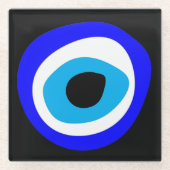 Evil Eye Talisman & Arabic Amulet /トルコ語，ギリシャ語 ガラスコースター (正面)