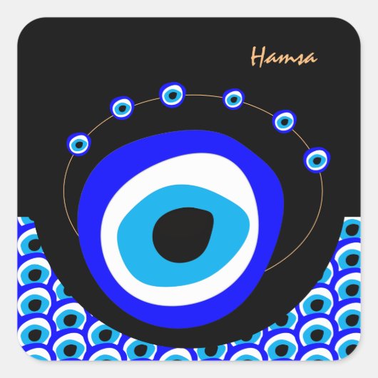 Evil Eye Talisman & Arabic Amulet /トルコ語，ギリシャ語 スクエアシール (正面)