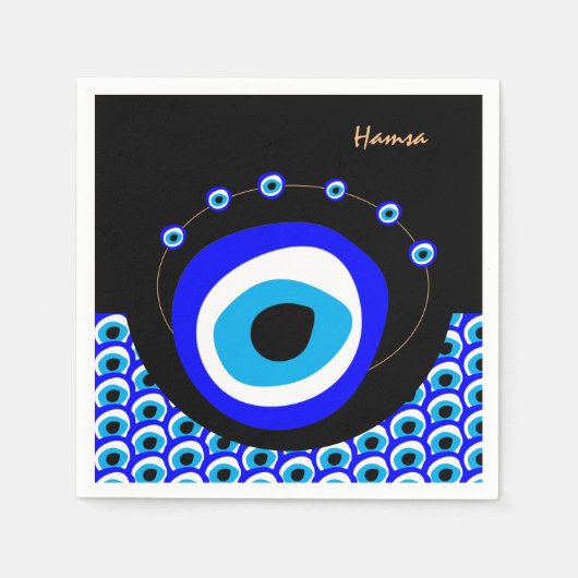 Evil Eye Talisman & Arabic Amulet /トルコ語，ギリシャ語 スタンダードカクテルナプキン (正面)