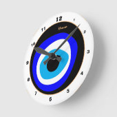 Evil Eye Talisman & Arabic Amulet /トルコ語，ギリシャ語 ラウンド壁時計 (傾斜)