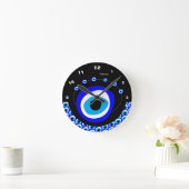 Evil Eye Talisman & Arabic Amulet /トルコ語,ギリシャ語 ラウンド壁時計 (ホーム)