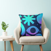 Evil Eye Throw Pillow Cosmic Teal Purple Mystical  クッション (椅子)