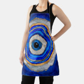 Evil Eye Watercolor agate and gold エプロン (インサイチュ)
