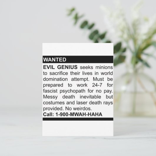 Evil Genius Ad ポストカード (スタンド正面)