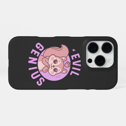 Evil Genius | Cute Squirrel Cartoon iPhoneケース (裏面横)