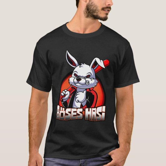 Evil Hasi Rabbit Easter Bunny Tシャツ (正面)