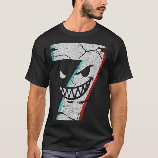 Evil Number 7 Shirt - 7 Ate 9 Joke 67 Meme Hallowe Tシャツ (正面)