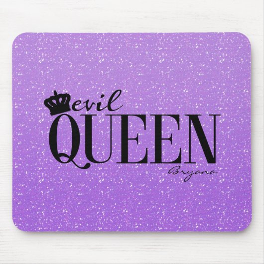 EVIL QUEEN 紫のラメ入りゴージャス クラウン マウスパッド (正面)