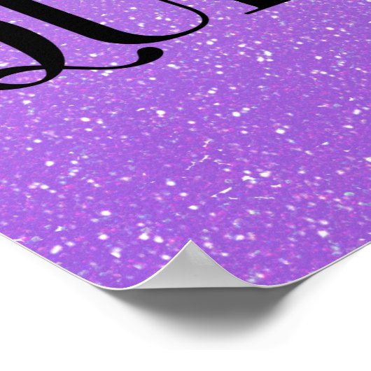 EVIL QUEEN Purple Glitter Glam Typography Print ポスター (角)