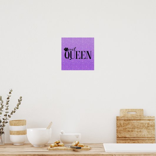 EVIL QUEEN Purple Glitter Glam Typography Print ポスター (キッチン)