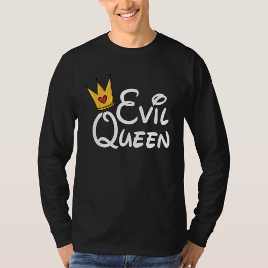 Evil Queen With Crown Black Halloween Costume Funn Tシャツ (正面)