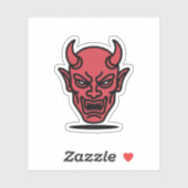 Evil Red Devil Face Halloween Sticker シール (シート)