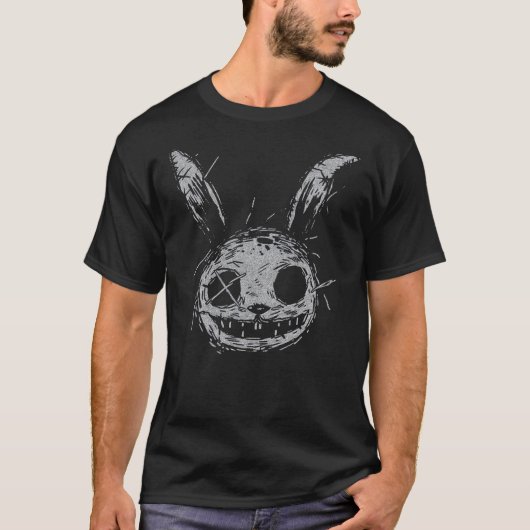 Evil Scary Bunny Rabbit Alt Goth Grunge Horror Aes Tシャツ (正面)