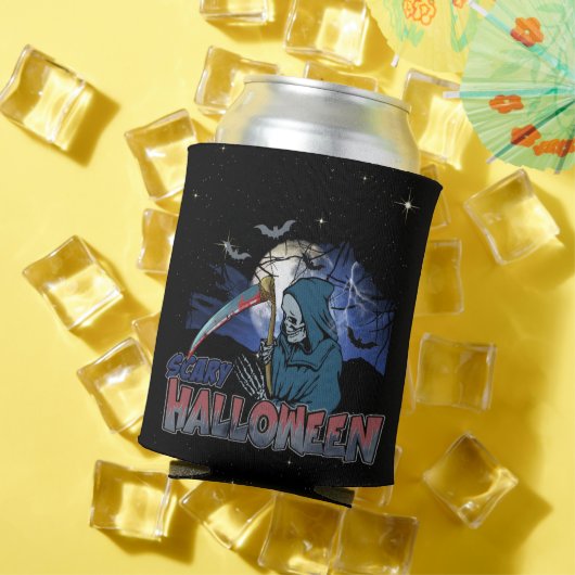 Evil Skeleton In Scary Dark Night Halloween 缶クーラー (インサイチュ 夏)