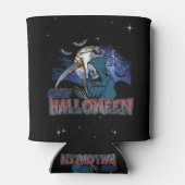 Evil Skeleton In Scary Dark Night Halloween 缶クーラー (裏面)