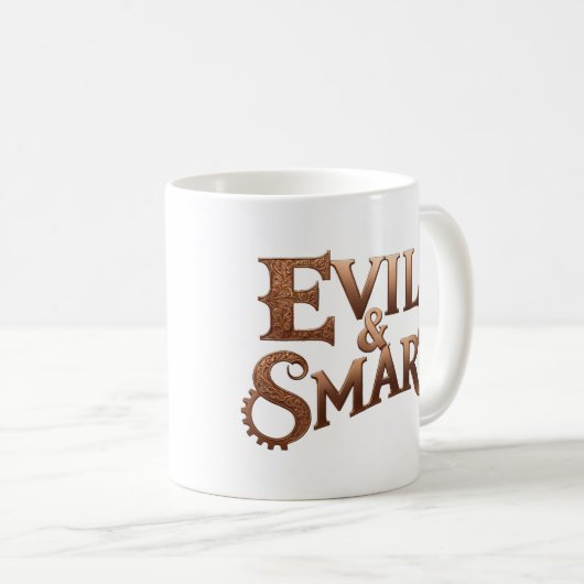 Evil&Smart, nur Schrift, text only コーヒーマグカップ (正面右)