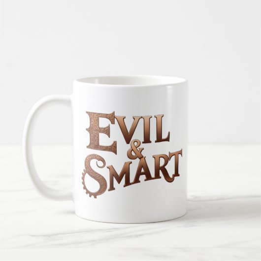 Evil&Smart, nur Schrift, text only コーヒーマグカップ (左)