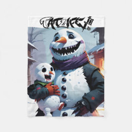 Evil Snowman and Snowson Fleece Blanket フリースブランケット